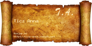 Ticz Anna névjegykártya