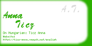 anna ticz business card